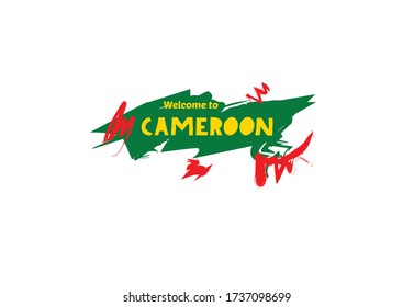 Welcome to Cameroon. Name country template design for greeting card, banner, poster