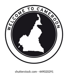 Welcome to Cameroon vector logo sticker button