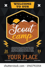 Willkommen bei Camp Poster Vektordesign