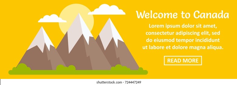 Welcome to Canada banner horizontal concept. Flat illustration of welcome to Canada banner horizontal vector concept for web design