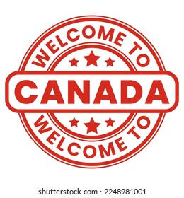 Welcome To Canada Sign, Stamp, Sticker vector illustration