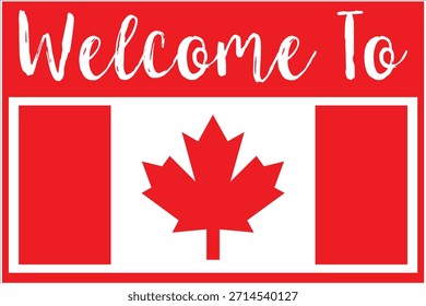 Bienvenido a la Plantilla de Vector de diseño de palabras de Canadá