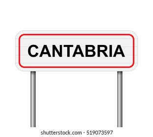 Welcome to Cantabria, Spain road sign vector