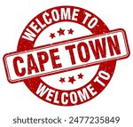 Welcome to Cape Town stamp. Cape Town round sign isolated on white background