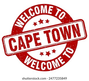 Welcome to Cape Town stamp. Cape Town round sign isolated on white background