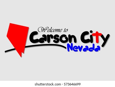 Welcome to Carson City Nevada, Vector illustration Design