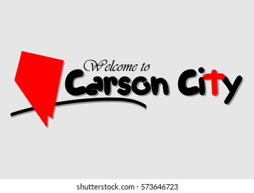 Welcome to Carson City, Vector illustration Design