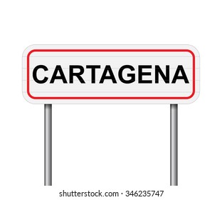 Welcome to Cartagena Spain road sign vector