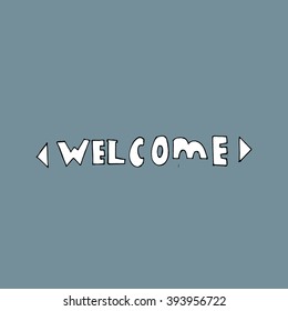 welcome -  cartoon lettering 