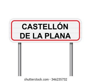 Welcome to Castellon de la Plana Spain road sign vector