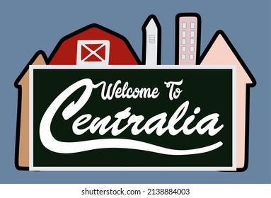 Welcome to Centralia Missouri with blue background 