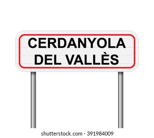 Welcome to Cerdanyola del Valles Spain road sign vector