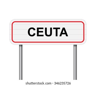 Welcome to Ceuta Spain road sign vector