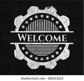Welcome with chalkboard texture