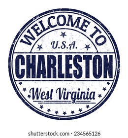 Welcome to Charleston grunge rubber stamp on white background, vector illustration