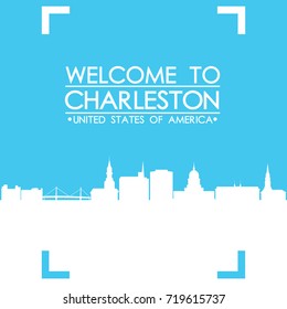 Welcome To Charleston Skyline City Flyer Design Vector Art.