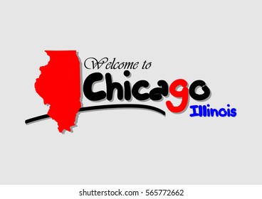 Welcome to Chicago Illinois, Vector Design