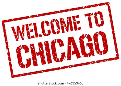 welcome to Chicago stamp. Chicago grunge vintage isolated square stamp. welcome to Chicago.