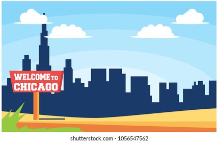 welcome to chicago, vector illustration