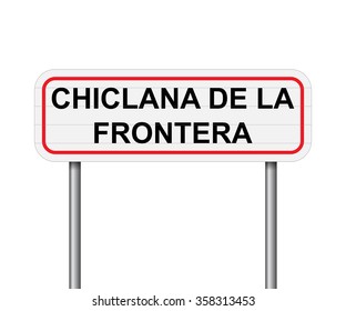 Welcome to Chiclana de la Frontera Spain road sign vector