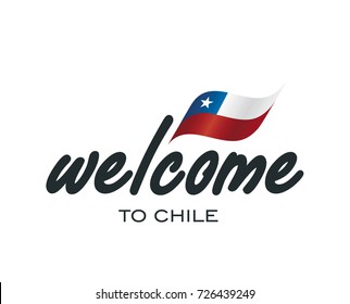 Welcome to Chile flag sign logo icon