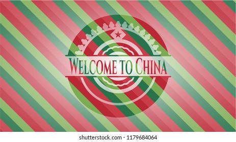 Welcome to China christmas style badge..