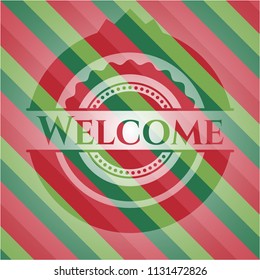Welcome christmas badge background.