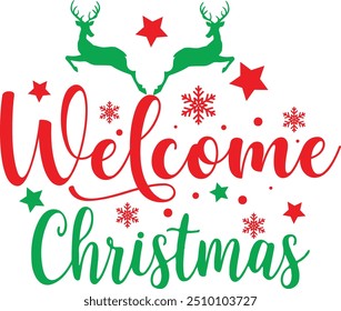 Arte vectorial de Navidades de bienvenida, tarjeta de regalo de Navidad