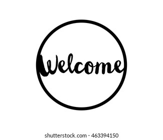 welcome circle alphabet typography font text image vector icon 4