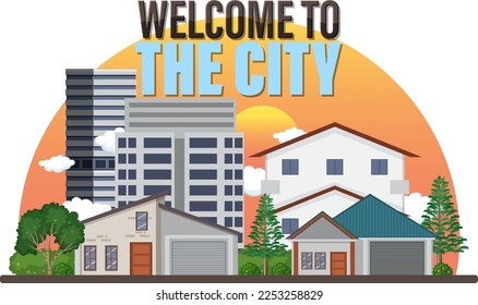 Welcome to the city vector illustration