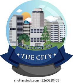 Welcome to the city vector illustration