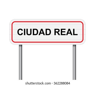 Welcome to Ciudad Real Spain road sign vector