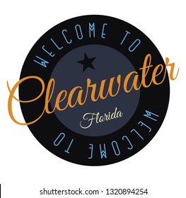 Welcome Clearwater Florida Tourism Badge Label Stock Vector (Royalty ...