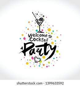 Welcome Cocktail Party Vector Cocktail Party Stock Vector (Royalty Free ...