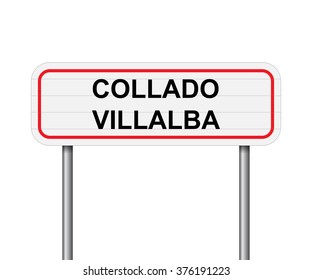 Welcome to Collado Villalba, Spain road sign vector