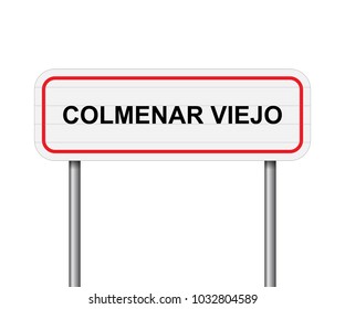 Welcome to Colmenar Viejo, Spain road sign vector