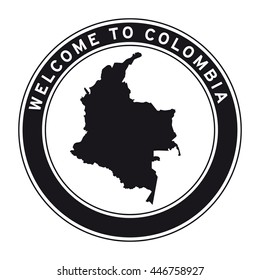 Welcome to Colombia vector logo sticker button