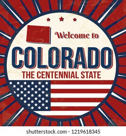 Welcome to Colorado vintage grunge poster, vector illustrator