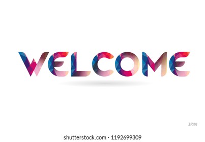 welcome colored rainbow word text suitable for card, brochure or typography logo design