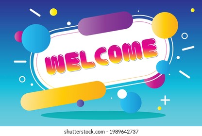 diseño de juego de niños divertido con fondo de degradado de color de bienvenida 