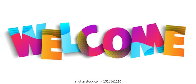 WElCOME colorful letters banner, can use for, landing page, template, ui, web, mobile app, poster, banner, flyer, background