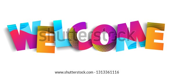 Welcome Colorful Letters Banner Can Use Stock Vector (Royalty Free ...