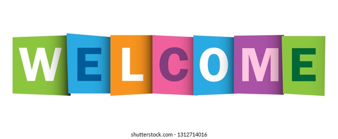 WELCOME colorful typography banner