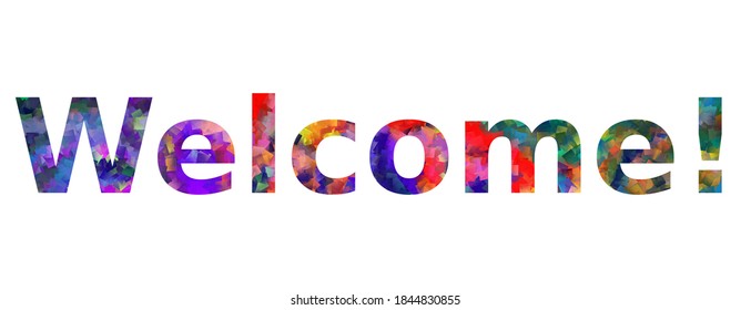 Word Welcome Vector Banner Text Colored Shutterstock