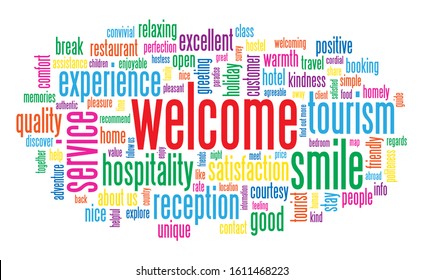 WELCOME colorful vector word cloud