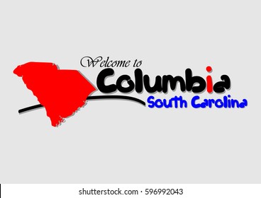 Welcome To Columbia South Carolina, Vector Illustration Design