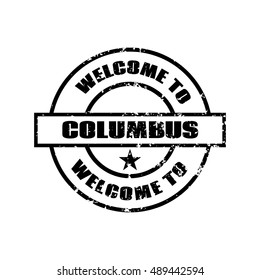 Welcome to Columbus stamp. Design element.