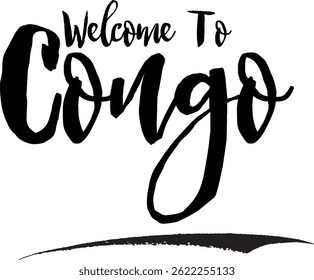 Bienvenue Au Congo Nom De Country En Grunge Typographie De Texte