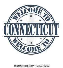 Welcome to Connecticut grunge rubber stamp on white background, vector illustration
