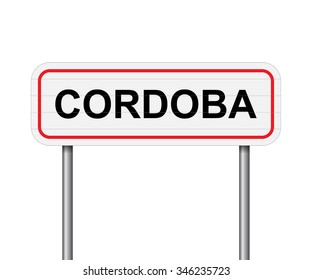 Welcome to Cordoba Spain road sign vector